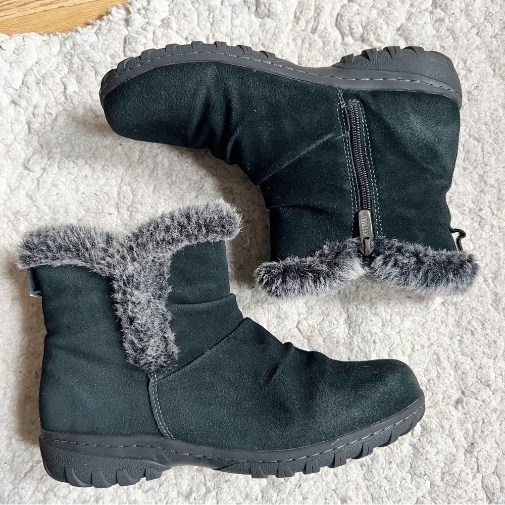 Khombu Women's Lisa Ankle Boots Faux Fur Shearling Lining for Cold Winter